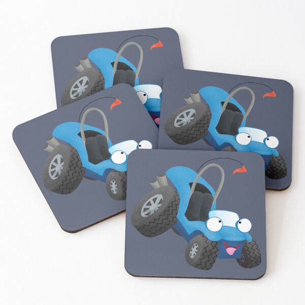 Item preview, Cute happy blue dune buggy cartoon designed and sold by FrogFactory.