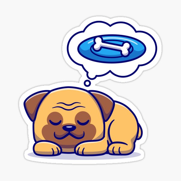 Sleepy Dog Sticker For Sale By Itsgfx Redbubble