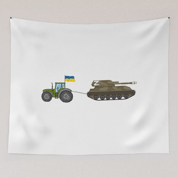 Item preview, Ukrainian Tractor Pulling A Russian Tank Ukraine Flag ,ukrain flag,ukrania,i stand with ukran  designed and sold by Hsiesofa.