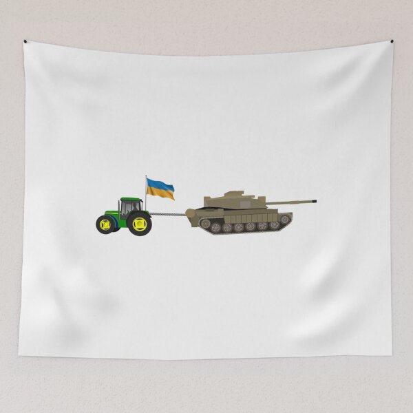 Item preview, Ukrainian tractor pulling a tank in farm funny designed and sold by Hsiesofa.