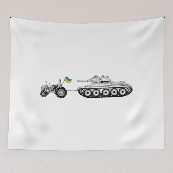 Item preview, ukrainian tractor pulling tank                   designed and sold by Hsiesofa.