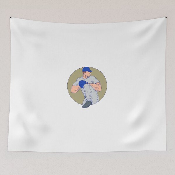 Item preview, American Baseball Pitcher Throw Ball Circle Drawing designed and sold by patrimonio.
