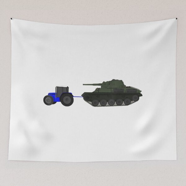 Item preview, ukrainian tractor pulling tank          designed and sold by Hsiesofa.