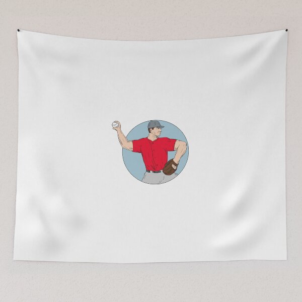 Item preview, American Baseball Pitcher Throwing Ball Circle Drawing designed and sold by patrimonio.
