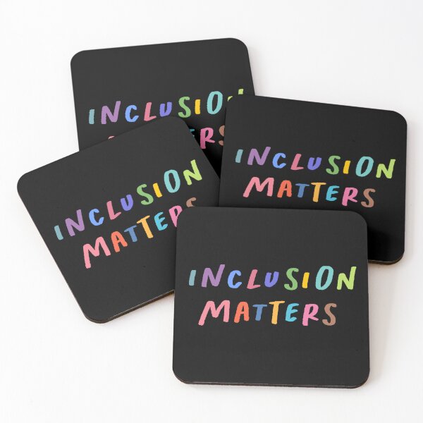 Item preview, Inclusion matters, inclusion Gift, Social justice message, artistic typography, colorful design designed and sold by DoorandDoor.
