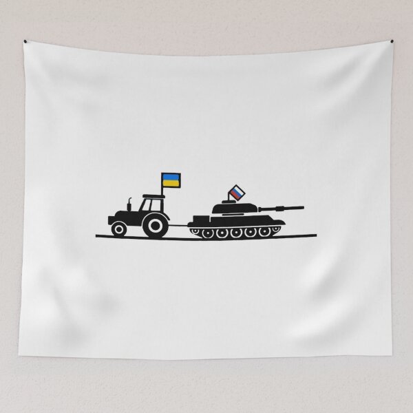 Item preview, ukrainian tractor pulling tank - ukrainian farmer designed and sold by Hsiesofa.