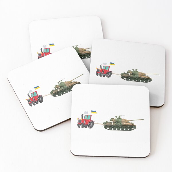Item preview, ukrainian tractor pulling tank with ukraine flag    designed and sold by Hsiesofa.