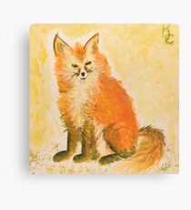 Bushy Watercolor Fox Canvas Print