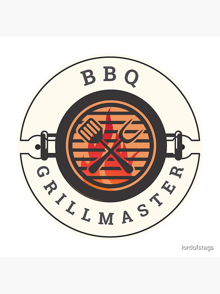 "BBQ Grillmaster Circle Logo" Photographic Print for Sale by