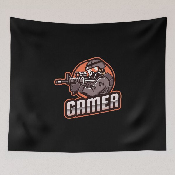 Item preview, Gamer with Soldier wearing Respirator designed and sold by PRIVARSHU.