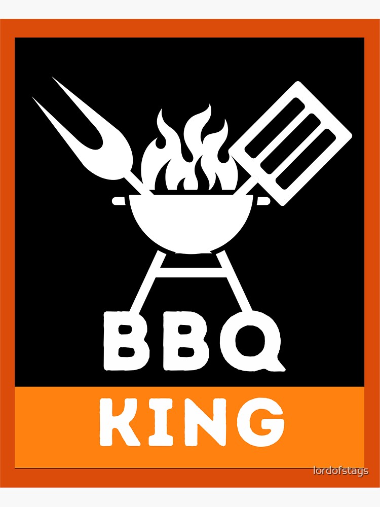 "BBQ King Grill Logo" Sticker by lordofstags Redbubble