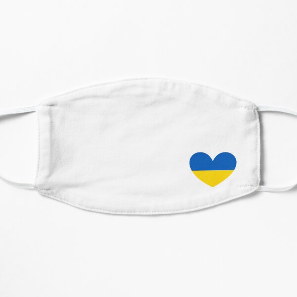 Ukraine Flag Heart Flat Mask