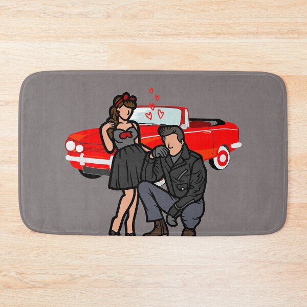 Item preview, Retro Rockabilly couple and vintage car designed and sold by MamaNeeaDesigns.