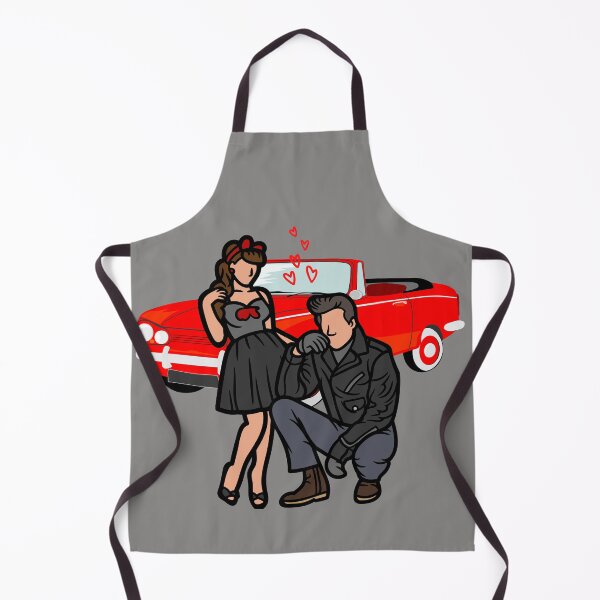 Item preview, Retro Rockabilly couple and vintage car designed and sold by MamaNeeaDesigns.