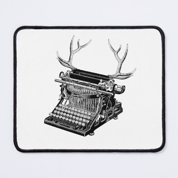 Item preview, The Curious Typewriter (black and white) designed and sold by Madame Memento.