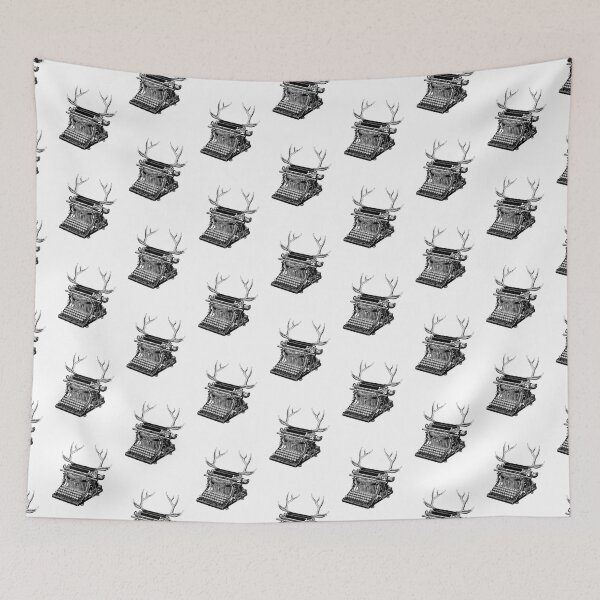 Item preview, The Curious Typewriter (black and white) designed and sold by Madame Memento.
