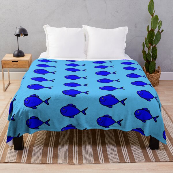 Item preview, Ocean Sea Nautical Theme Cute Smiling Blue Fish Cartoon Illustration designed and sold by wenjunior.