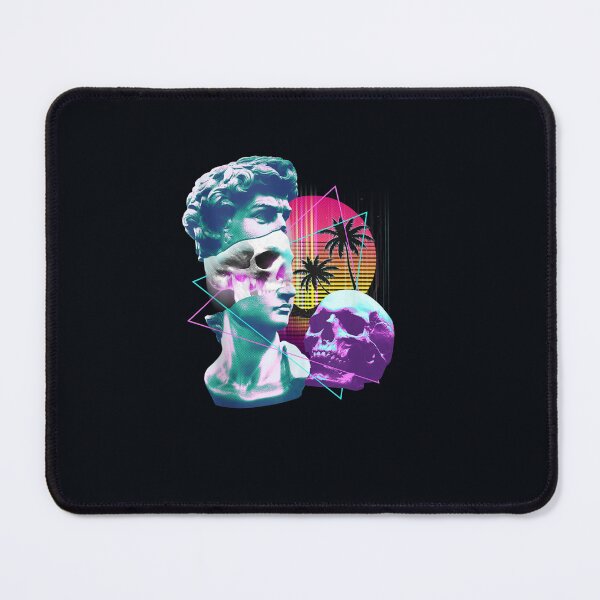 Item preview, Vaporwave David Bust Statue with Skulls & Palm Tree Art designed and sold by DeannaMarks.