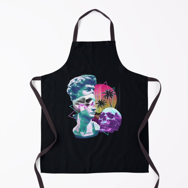Item preview, Vaporwave David Bust Statue with Skulls & Palm Tree Art designed and sold by DeannaMarks.