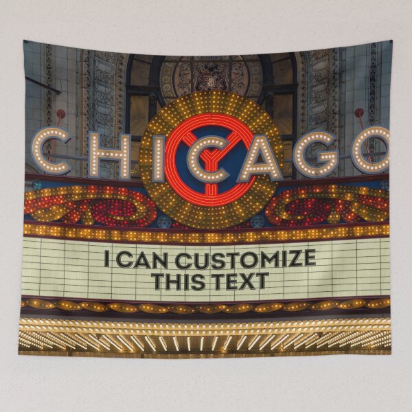 Item preview, Customizable Chicago Theatre Marquee at Night designed and sold by Enzwell.