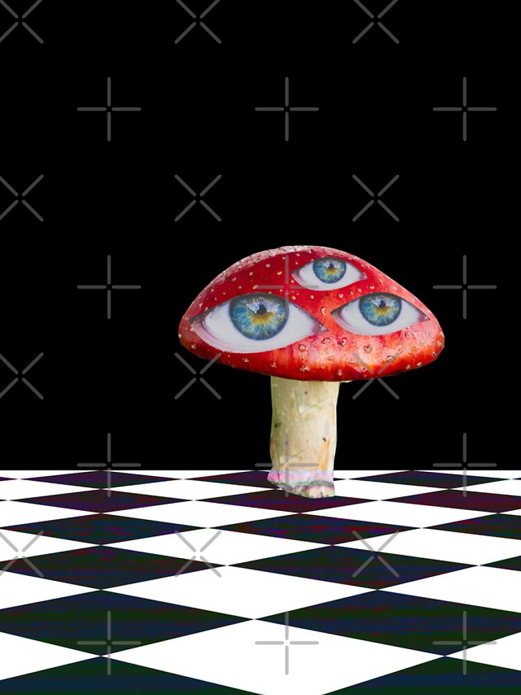 Dreamcore Weirdcore Aesthetics Mushroom Eyes Checker Floor V2 | Greeting  Card