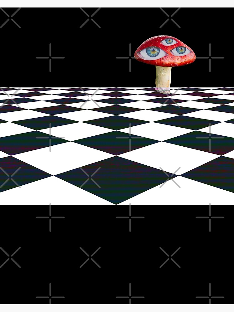 Dreamcore Weirdcore Aesthetics Mushroom Eyes Checker Floor V1  Art Board  Print for Sale by ghost888