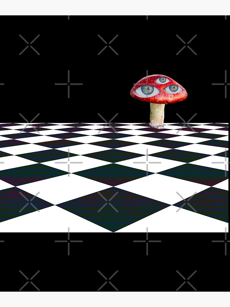 Dreamcore Weirdcore Aesthetics Mushroom Eyes Checker Floor V2 | Greeting  Card