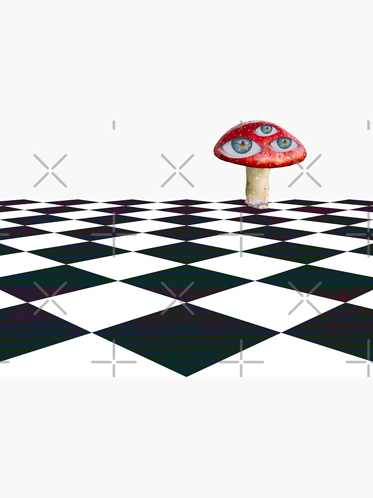 Dreamcore Weirdcore Aesthetics Mushroom Eyes Checker Floor V2 | Greeting  Card