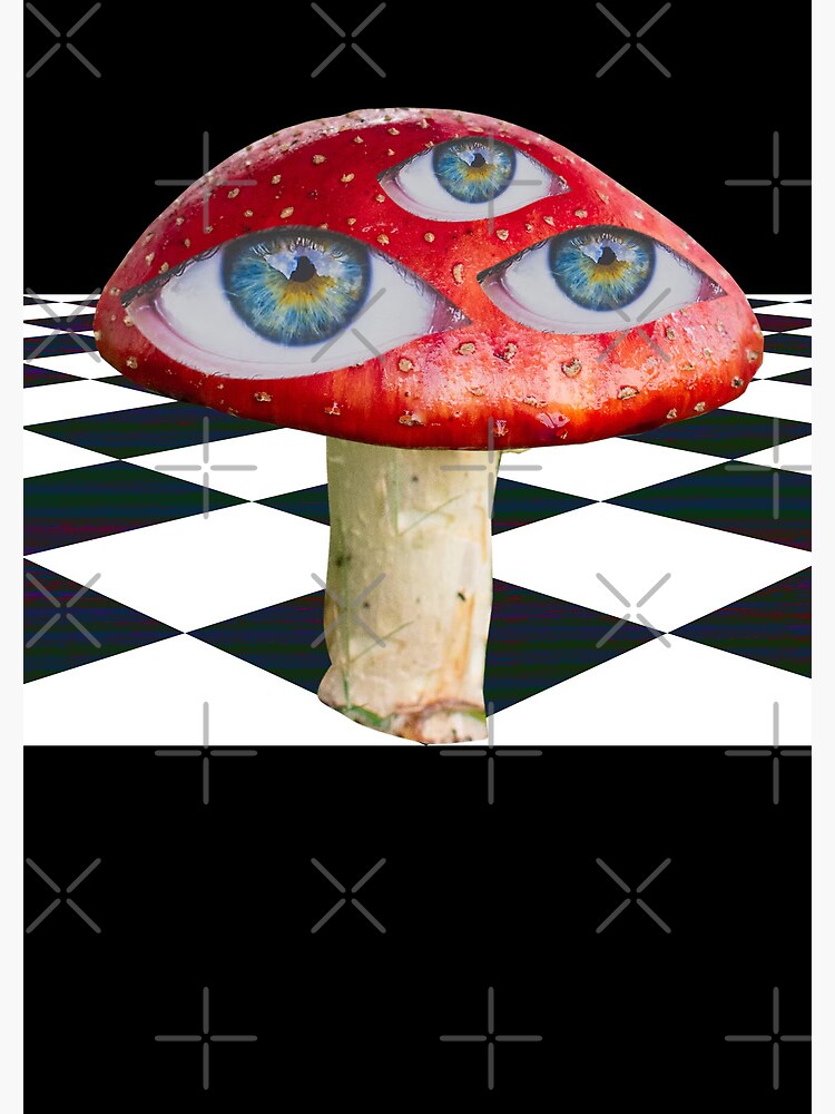 Dreamcore Weirdcore Aesthetics Mushroom Eyes Checker Floor V2 | Greeting  Card