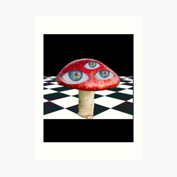 Dreamcore Weirdcore Aesthetics Mushroom Eyes Checker Floor V Art Print By Ghost Redbubble