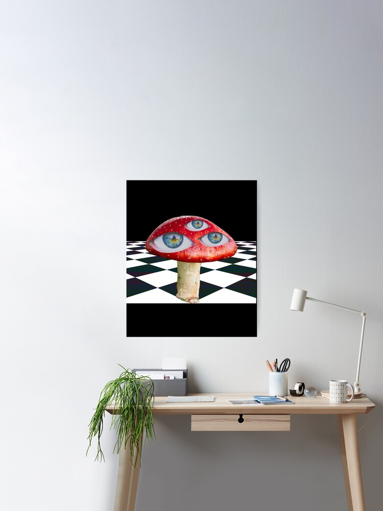 Dreamcore Weirdcore Aesthetics Mushroom Eyes Checker Floor V2 | Greeting  Card