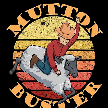 Imagen de la obra Mutton Buster Retro Rodeo State Fair Kids Sheep Riding Gear de DynamicDesign