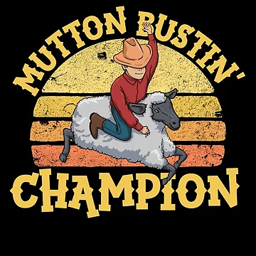 Imagen de la obra Mutton Bustin' Champion Rodeo State Fair Kids Sheep Riding Gear de DynamicDesign