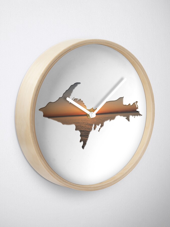 Alternate view of UPPER PENINSULA - UP Sunrise Lake Michigan Yooper 906 Clock