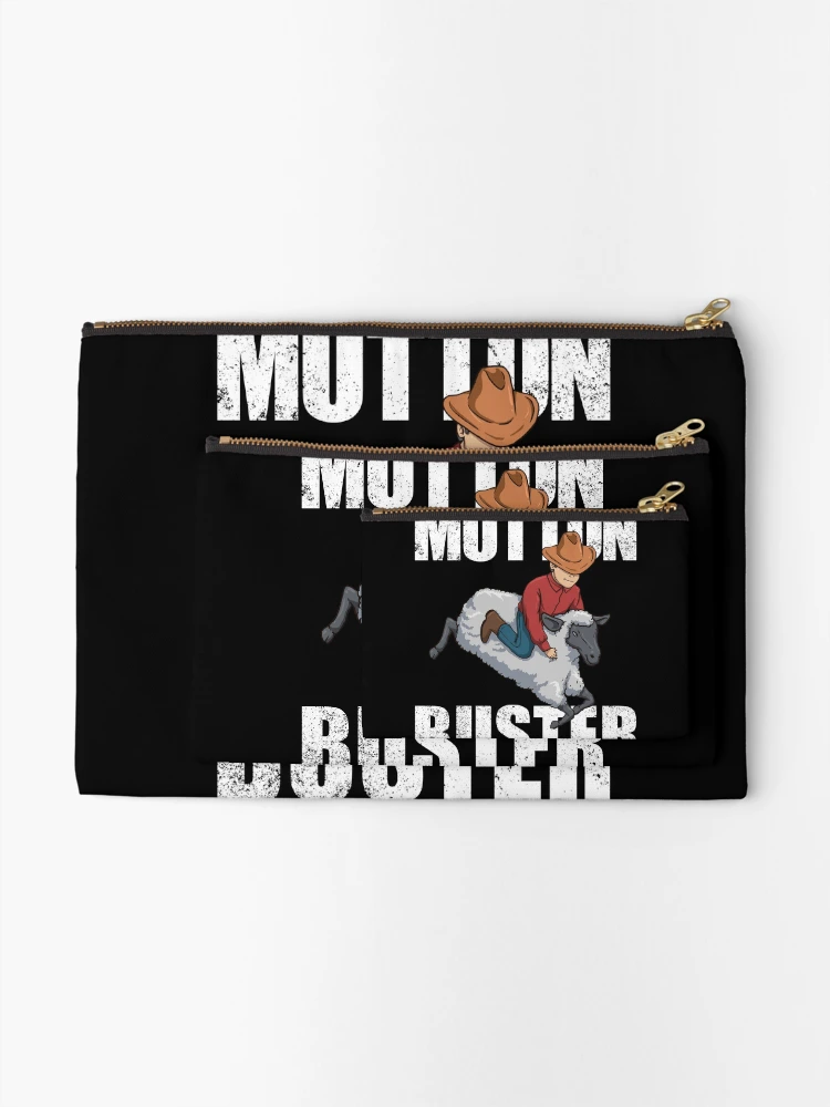 Thumbnail 2 of 4, Zipper Pouch, Mutton Buster Rodeo State Fair Sheep Rider Mutton Buster Gear designed and sold by DynamicDesign.