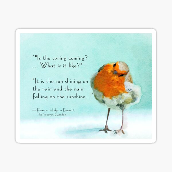 Aperçu de l'œuvre Robin Bird, citation secrète de jardin créée et vendue par ChezLorraines.