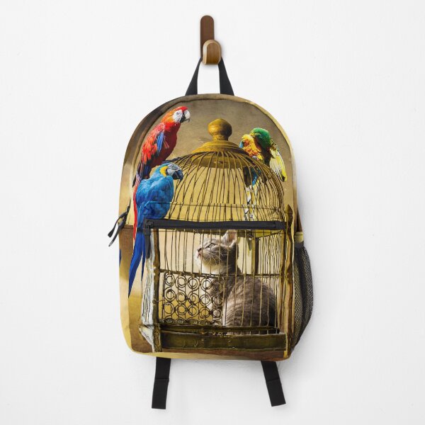 Vista previa del artículo con la obra «Guardias de loros y gato criminal», diseñado y vendido por Alpha Omega Shop.