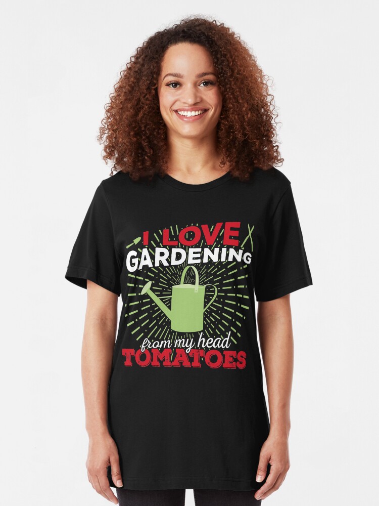Alternative Ansicht von I love gardening from my head tomatoes Slim Fit T-Shirt