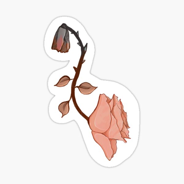 Zweiseitige Rose (Version 2) Sticker