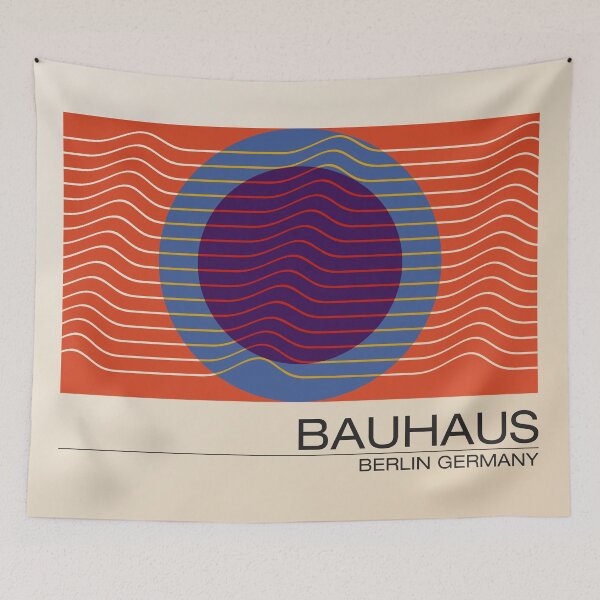 Item preview, Bauhaus - Retro / Art Deco architecture discipline from Berlin, Germany - Available in posters, etc - Wavy Orange & Blue designed and sold by ArcFoundationCo.