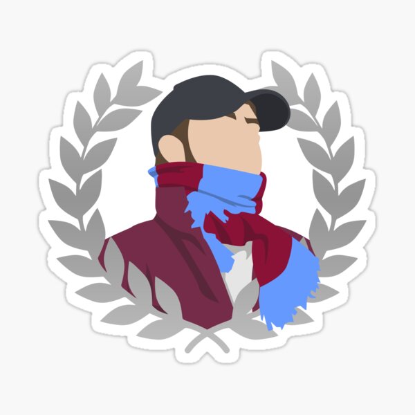 Item preview, Football Fan With Claret And Blue Scarf designed and sold by casualsofficial.