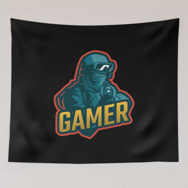 Item preview, Gamer with Soldier Aiming his Rifle designed and sold by PRIVARSHU.