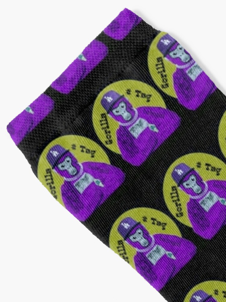 ThisWear Gorilla Gifts Gorilla and Banana Socks Jungle Socks Gorilla Themed  Gifts 2-Pairs Novelty Crew Socks 