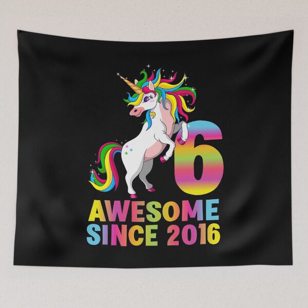 Item preview, Awesome Since 2016 - 6th Birthday Unicorn designed and sold by Ibu83.