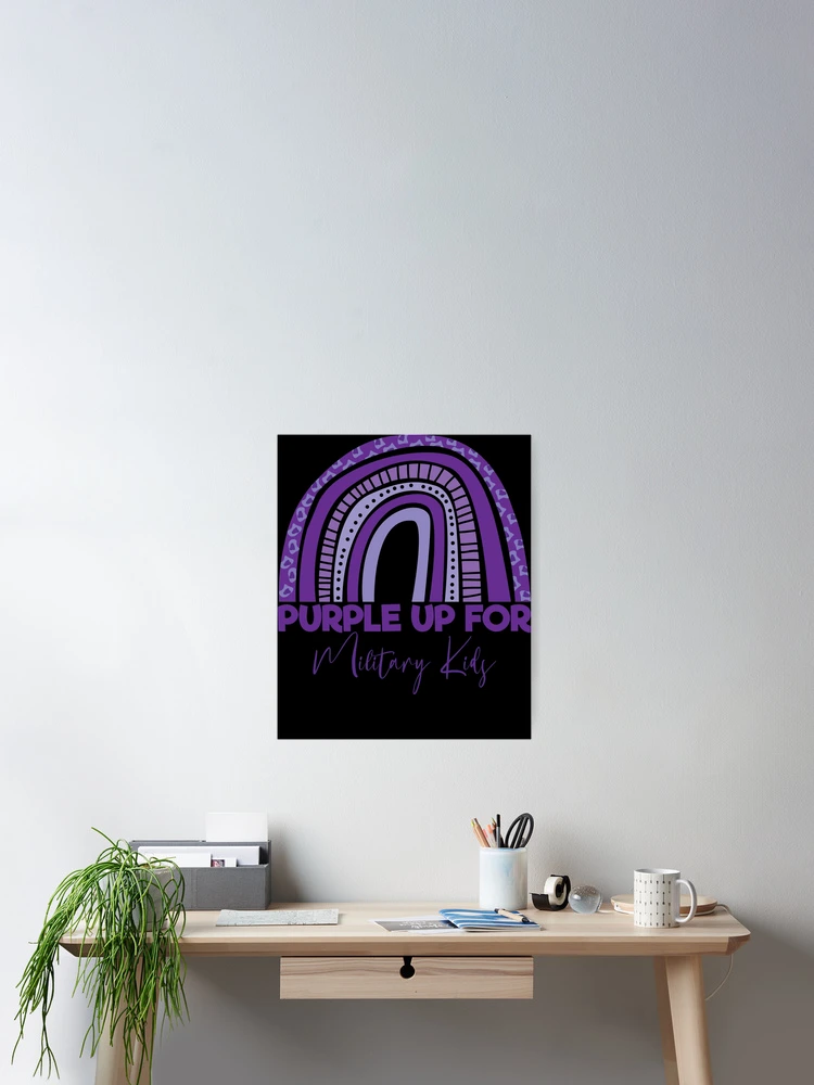 Imagen 2 de 3, Póster con la obra Purple Up For Military Kids Rainbow Military Child Month Gear, diseñada y vendida por DynamicDesign.