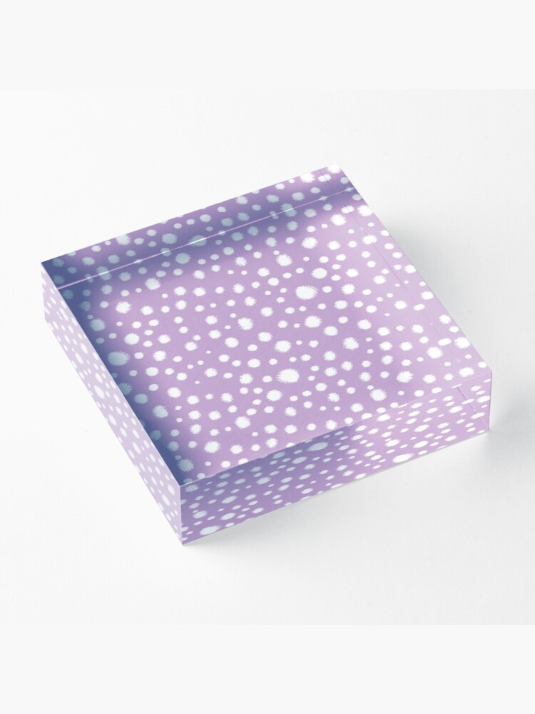 Alternate view of Minimal dots dotted pattern painted dot lilac purple and white minimalist art and decor by CharlotteWinter Acrylic Block
