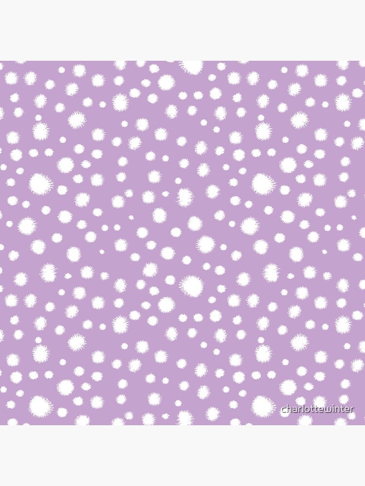 Minimal dots dotted pattern painted dot lilac purple and white minimalist art and decor by CharlotteWinter by charlottewinter