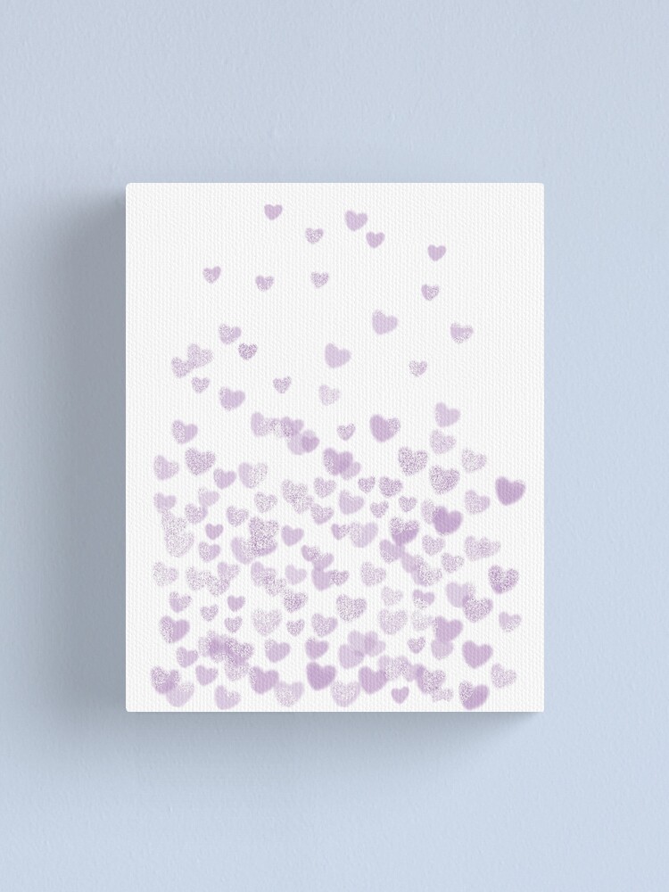 Alternate view of Hearts falling painted pastels purple heart pattern minimal art print nursery baby art by CharlotteWinter Canvas Print