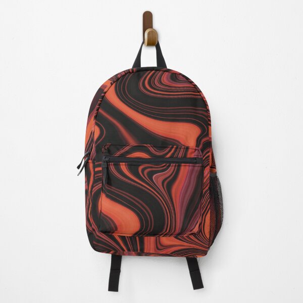 Item preview, Orange Red & Black Marble designed and sold by Lucky-Town-Art.