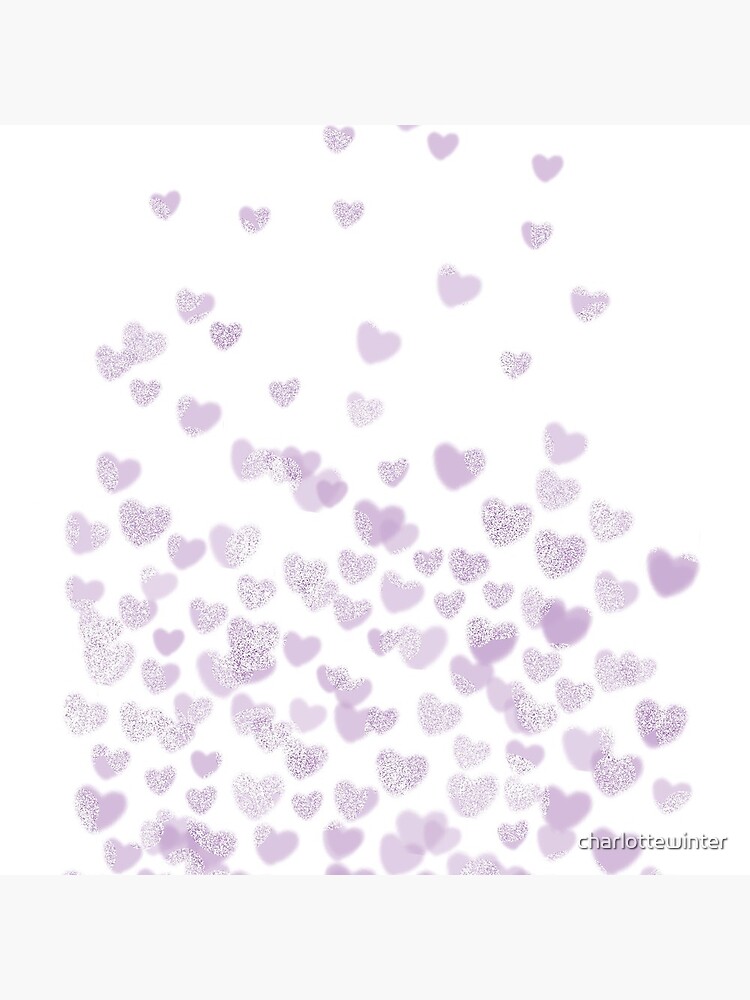 Hearts falling painted pastels purple heart pattern minimal art print nursery baby art by CharlotteWinter by charlottewinter
